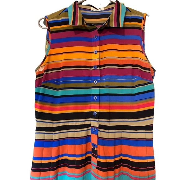 Calvin Klein Sleeveless Multicolor Stripe Dress size 8 - Picture 3 of 8